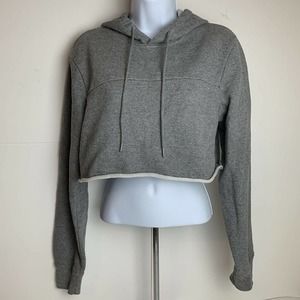 Pacsun Gray Drawstring Hoodie Cropped